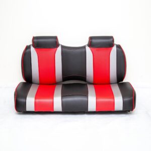 Golf Cart Front Seat Tsunami Liquid Silver Hot Rod Red