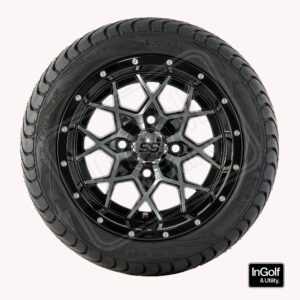 Golf Cart 12" DG0050 Hotwire Tyre and Rim Package (set of 4)