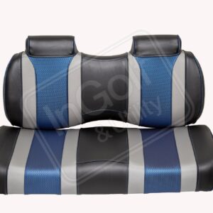 Golf Cart Front Seat Tsunami Black Liquid Silver/Blue