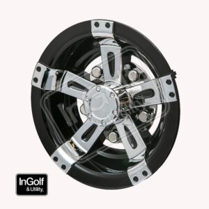 Golf Car 8" Black & Chrome Wheel Cover (Set of 4)